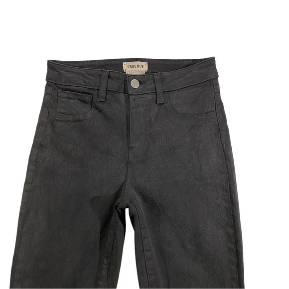 L'AGENCE LA USA Margot Skinny High Rise Women Greystone Coated Jeans Sz 25 x26 - Picture 3 of 15